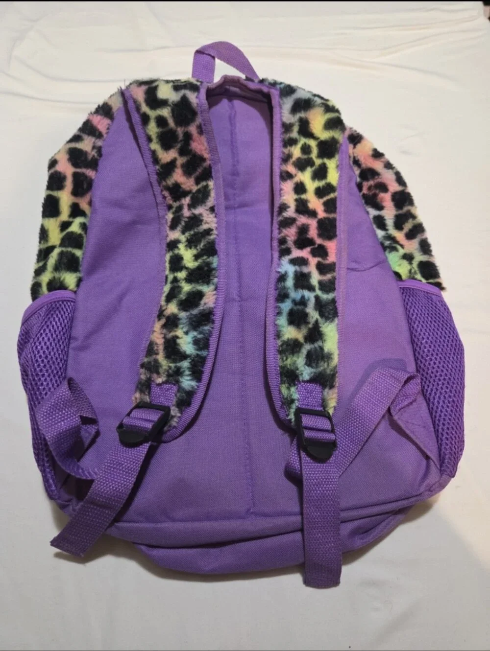 Limited too girls 18 inch colorful fur cat school bookbag #05